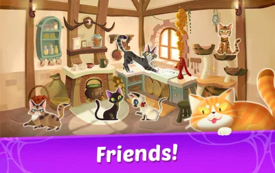 Witch &amp; Cats - Match 3 Puzzle screenshot №5