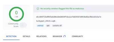 LuckyPari - проверка на вирусы сервисом VirusTotal